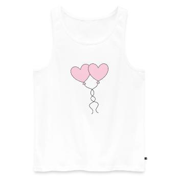 rosarotes Herz Herz rosa Geschenk Valentinstag - Männer Premium Bio Tank Top - Weiß - Vorne - Michal (187cm)