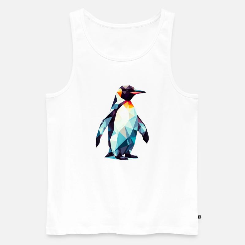 Polygonaler Pinguin - Männer Premium Bio Tank Top - Weiß