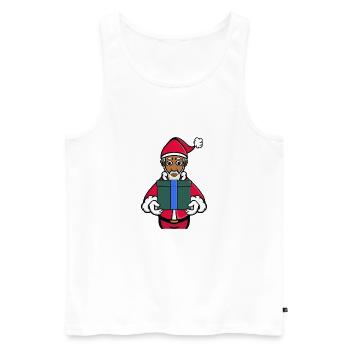 Ein Geschenk vom Weihnachtsmann - Männer Premium Bio Tank Top - Weiß - Vorne - Michal (187cm)