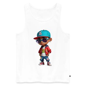 Urban Kid Cool Graphics - Men's Premium Organic Tank Top - white - Front - AI Model Male 178 light (178cm)