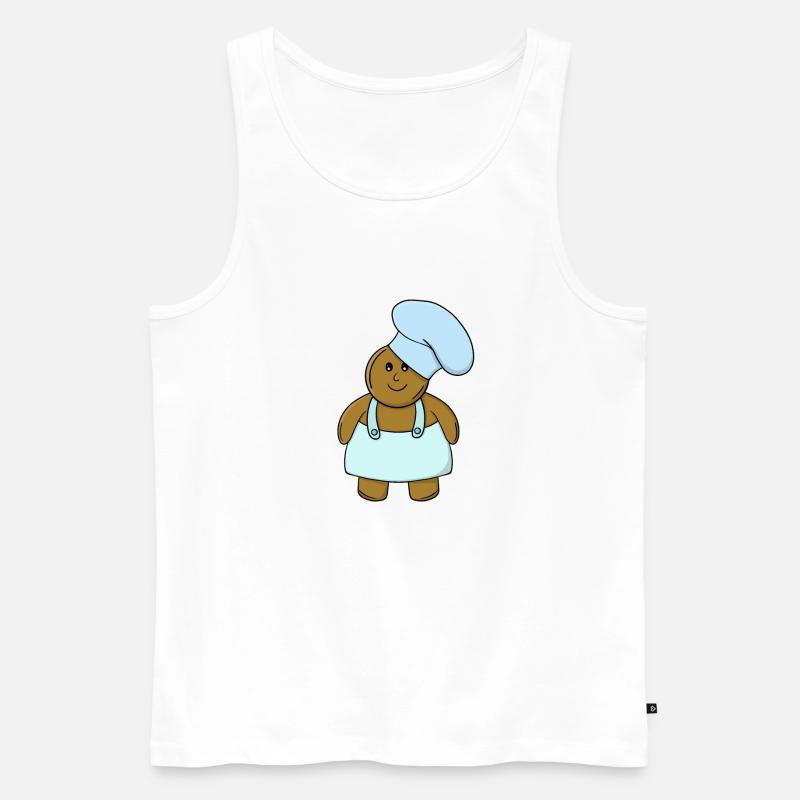 Bäcker-Lebkuchen-Keks - Männer Premium Bio Tank Top - Weiß