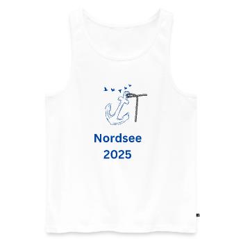 Nordsee 2025 - Männer Premium Bio Tank Top - Weiß - Vorne - Michal (187cm)