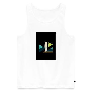 Abstract Surf and Wave Art - Men's Premium Organic Tank Top - white - Front - AI Model Male 178 light (178cm)
