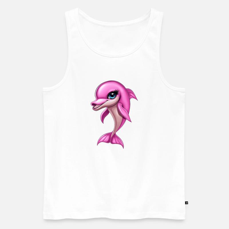 pink rosa Delfin :) - Männer Premium Bio Tank Top - Weiß