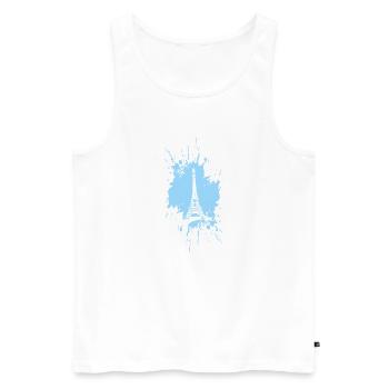 La Tour Eiffel en plein essor - Débardeur bio Premium Homme - blanc - Devant - Michal (187cm)