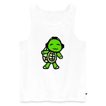 Turtle Headphones Music Listening Club Party Fun - Men's Premium Organic Tank Top - white - Front - AI Model Male 178 light (178cm)