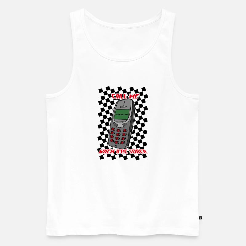 Call Me When U're Sober - Männer Premium Bio Tank Top - Weiß