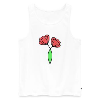 Poppy Poppies Minimalist Line Art 6 - Men's Premium Organic Tank Top - white - Front - AI Model Male 178 light (178cm)
