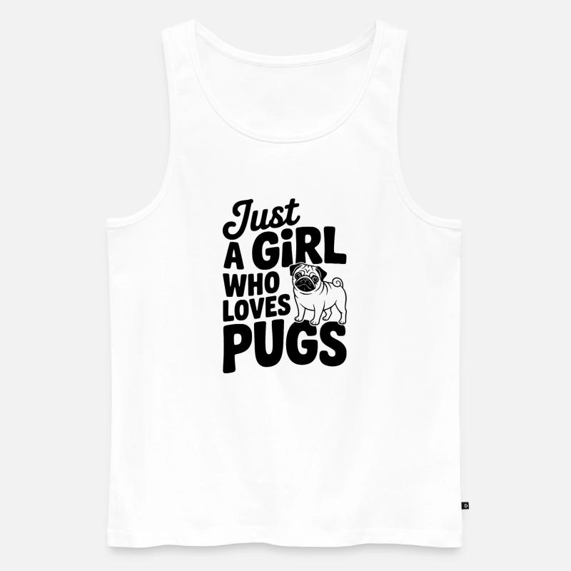 Nur ein Mädchen, das Möpse liebt - Männer Premium Bio Tank Top - Weiß