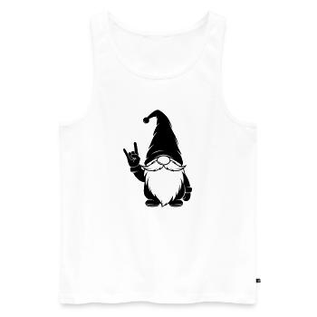 Cooler Wichtel mit Victory Zeichen - Männer Premium Bio Tank Top - Weiß - Vorne - AI Model Male 178 light (178cm)