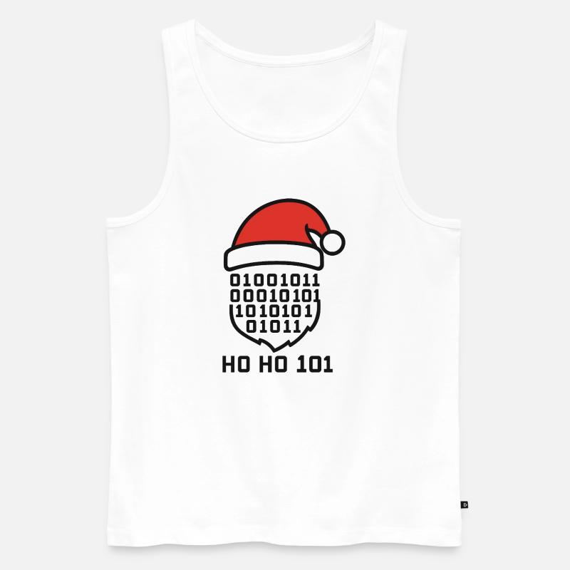 Weihnachtscode mit Santa Hut - Männer Premium Bio Tank Top - Weiß