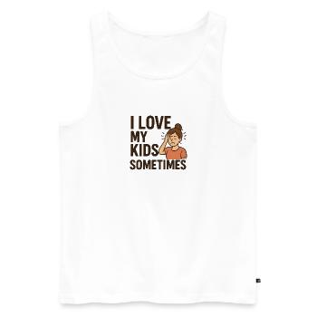 Manchmal liebe ich meine Kinder - Männer Premium Bio Tank Top - Weiß - Vorne - AI Model Male 178 light (178cm)