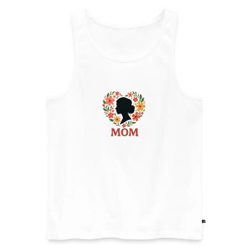 Silhouette de la Mère en couronne florale - Débardeur bio Premium Homme - blanc - Devant - Michal (187cm)