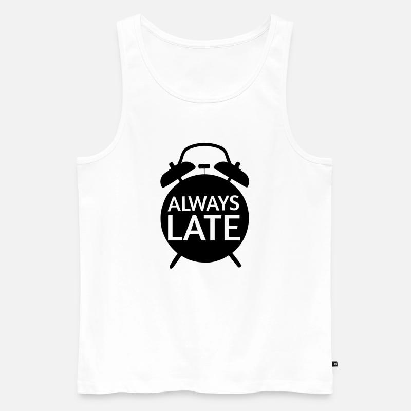 Immer Zu Spät Monochrom Bold - Männer Premium Bio Tank Top - Weiß