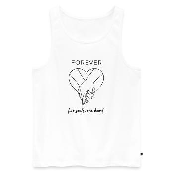 Two Souls One Heart – Forever Valentine Minimalist - Männer Premium Bio Tank Top - Weiß - Vorne - Michal (187cm)