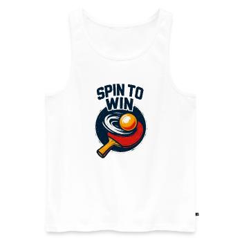 Spin to Win - Ping Pong - Men's Premium Organic Tank Top - white - Front - Michal (187cm)
