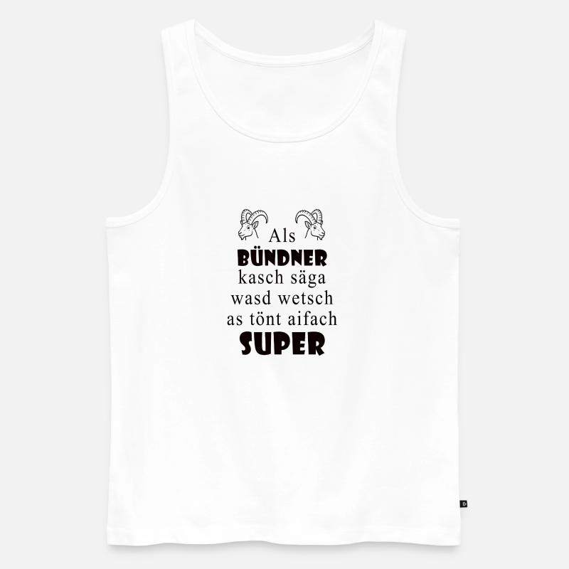 Graubünden dialect Super expression - Men's Premium Organic Tank Top - white