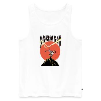 No_Power_for_no_one - Männer Premium Bio Tank Top - Weiß - Vorne - Michal (187cm)