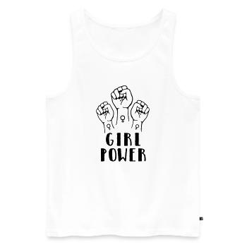 girl power - Men's Premium Organic Tank Top - white - Front - AI Model Male 178 light (178cm)