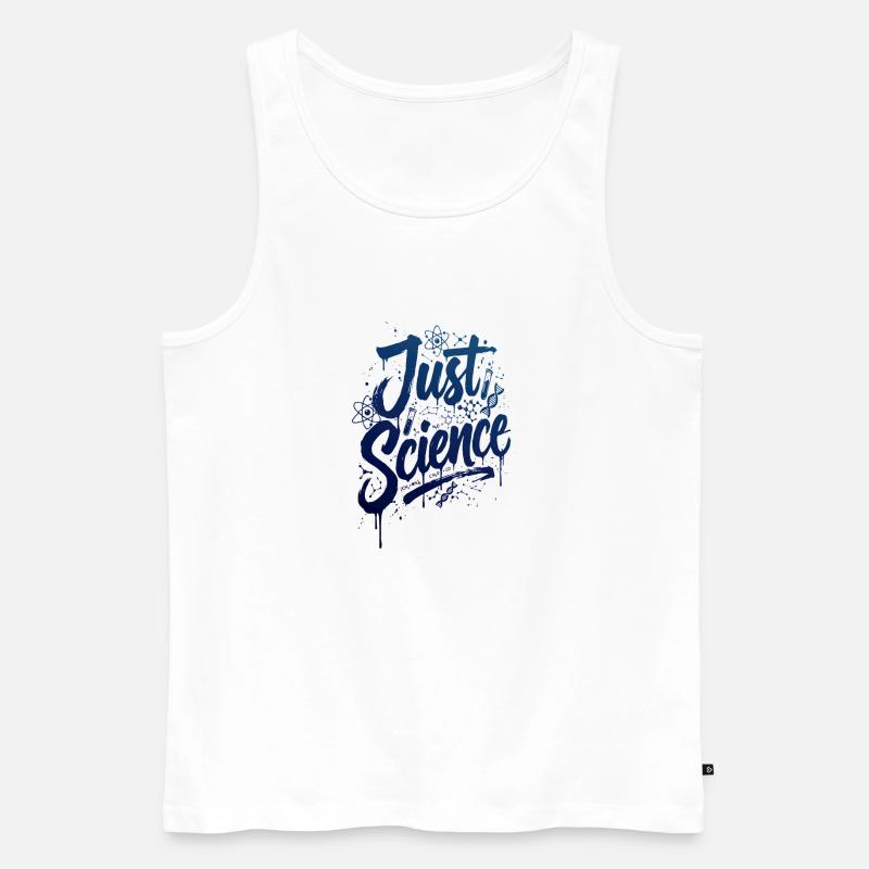 Po prostu Science Blue Splash - Ekologiczny tank top męski Premium - biały
