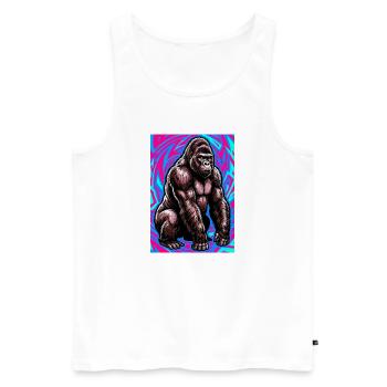 gorilla - Men's Premium Organic Tank Top - white - Front - Michal (187cm)