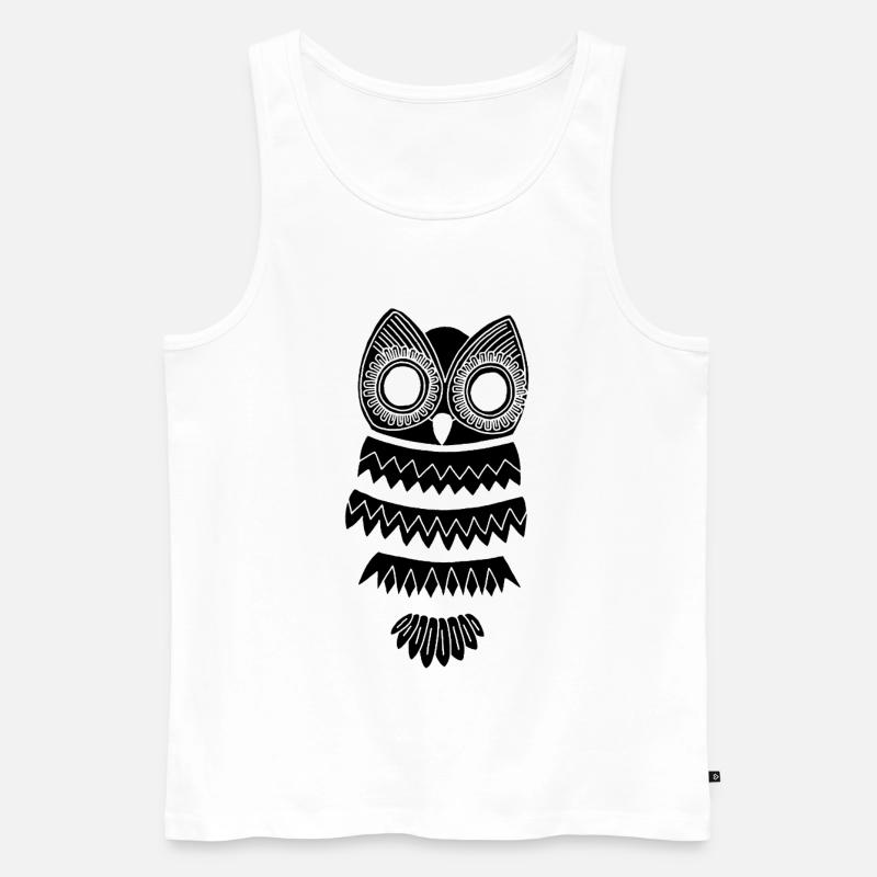 Die Schwarze Eule - Männer Premium Bio Tank Top - Weiß