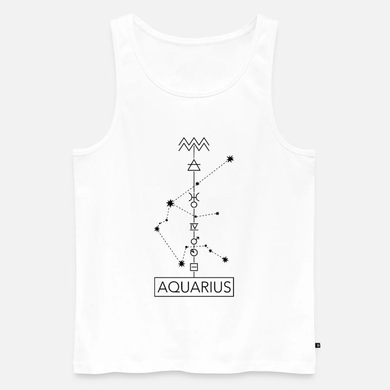 Aquarius - Wassermann Sternzeichen - schwarz - Männer Premium Bio Tank Top - Weiß