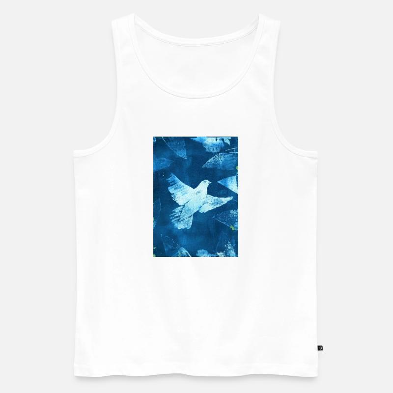 Blau Taube Friedensvisual - Männer Premium Bio Tank Top - Weiß