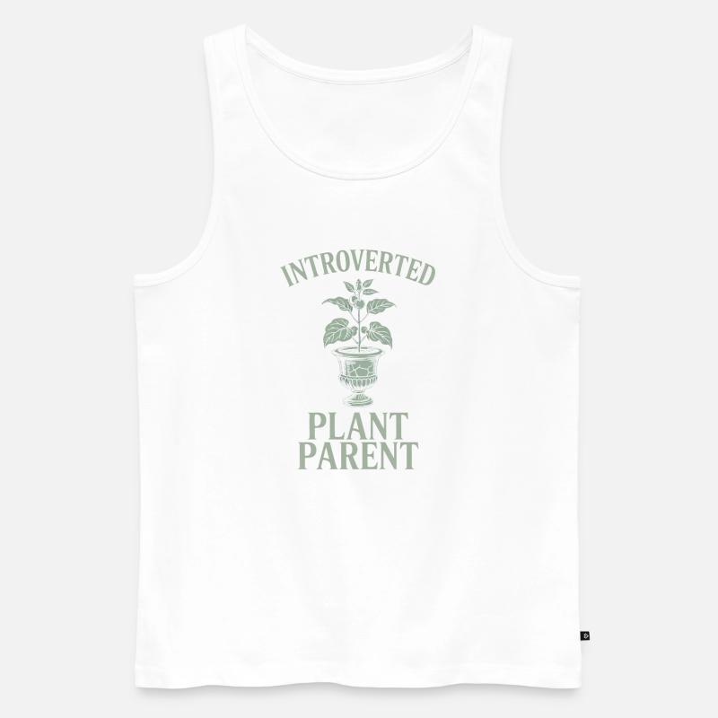 Introvertierter Pflanzenelternteil - Männer Premium Bio Tank Top - Weiß