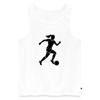 Fussballerin Fussball Silhouette - Männer Premium Bio Tank Top - Weiß - Vorne - Michal (187cm)