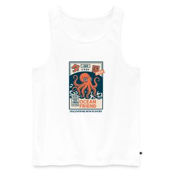 Ocean Friend - Men's Premium Organic Tank Top - white - Front - Michal (187cm)