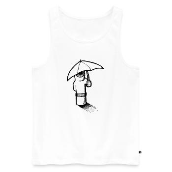 Nanowe with umbrella - Men's Premium Organic Tank Top - white - Front - Michal (187cm)