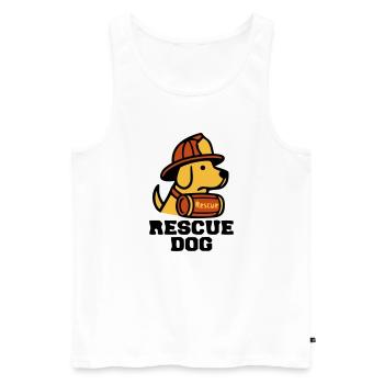Feuerwehrhund Rescue Dog Logo - Männer Premium Bio Tank Top - Weiß - Vorne - Michal (187cm)