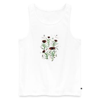 Abstrakte Wildblumen Grunge Illustration - Männer Premium Bio Tank Top - Weiß - Vorne - Michal (187cm)