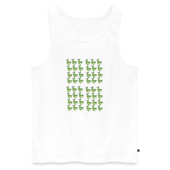 Grünes Erbsenschoten Muster - Männer Premium Bio Tank Top - Weiß - Vorne - Michal (187cm)