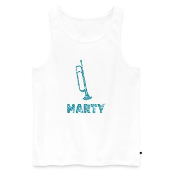 Marty as Trumpets - Men's Premium Organic Tank Top - white - Front - Michal (187cm)