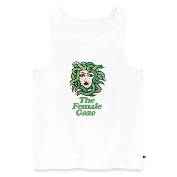 Le regard féminin - Débardeur bio Premium Homme - blanc - Devant - Michal (187cm)