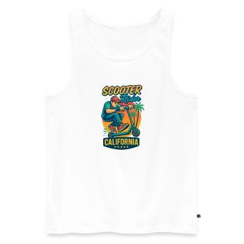  Backprint: Freestyle-Scooter Tretroller - Männer Premium Bio Tank Top - Weiß - Vorne - Michal (187cm)