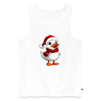 Weisses Entchen Weihnachten - Männer Premium Bio Tank Top - Weiß - Vorne - Michal (187cm)