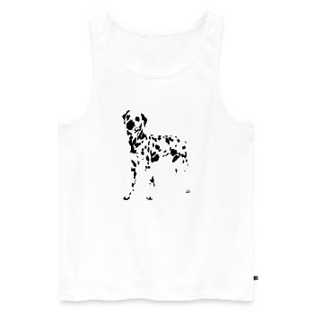 Dalmatiner - Männer Premium Bio Tank Top - Weiß - Vorne - Michal (187cm)