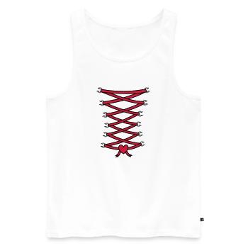 Corset Heart 3c - Men's Premium Organic Tank Top - white - Front - AI Model Male 178 light (178cm)
