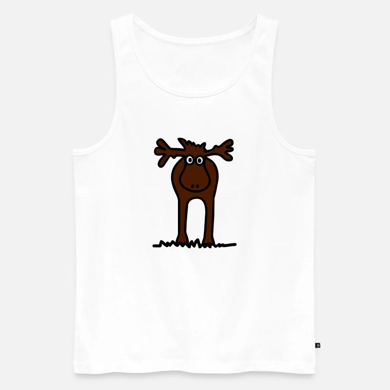 Lustiger Elch oder Rentier? - Männer Premium Bio Tank Top - Weiß