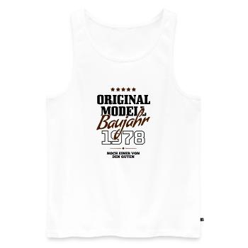 Baujahr 1978 - Männer Premium Bio Tank Top - Weiß - Vorne - Michal (187cm)