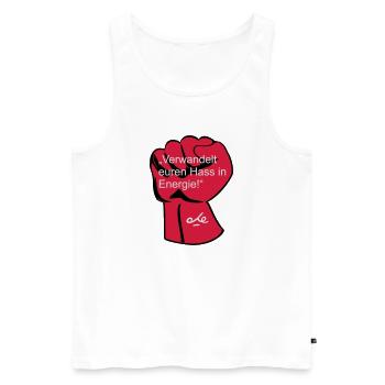 "Verwandelt euren Hass in Energie", Che - Männer Premium Bio Tank Top - Weiß - Vorne - Michal (187cm)