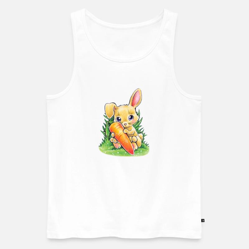 Hase mit Karotte - Männer Premium Bio Tank Top - Weiß