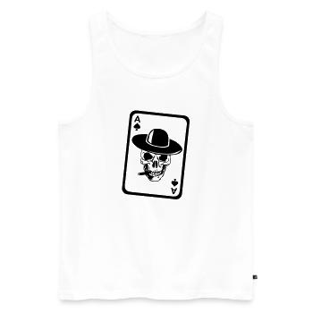 Poker-Ass Schädel Tod Kopf tot, Card - Männer Premium Bio Tank Top - Weiß - Vorne - AI Model Male 178 light (178cm)