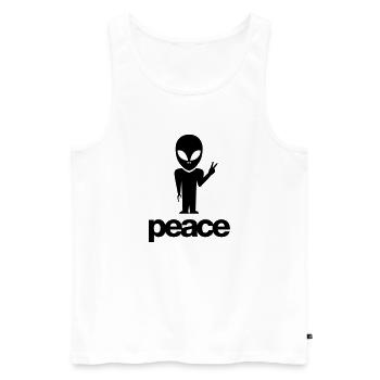 alien_peace_symbol_f1 - Débardeur bio Premium Homme - blanc - Devant - AI Model Male 178 light (178cm)