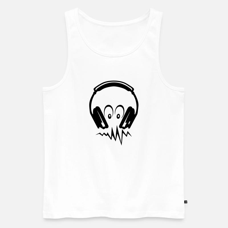 Equalizer Audio-Musik-Kopfhörer DJ zik79 - Männer Premium Bio Tank Top - Weiß