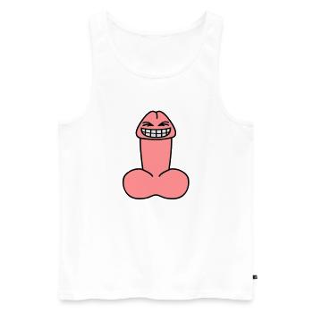 cheeky_penis - Men's Premium Organic Tank Top - white - Front - AI Model Male 178 light (178cm)