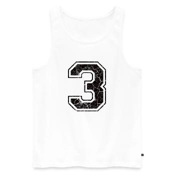 3 three drei black schwarz (fr) - Débardeur bio Premium Homme - blanc - Devant - Michal (187cm)